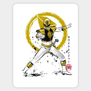 White Ranger sumi e Sticker